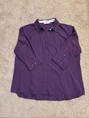 Classic Ladies Button-Down Shirt — Purple